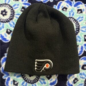 NHL Black Knit Beanie with White Embroidered Logo